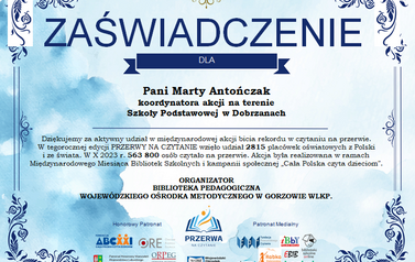 Zaświadczenie przerwa