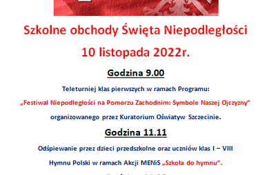 Zdjęcie do Szkolne obchody Dnia Niepodległości