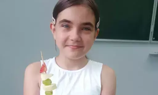 Uczennica podczas zajęć.